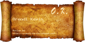Orendi Kevin névjegykártya